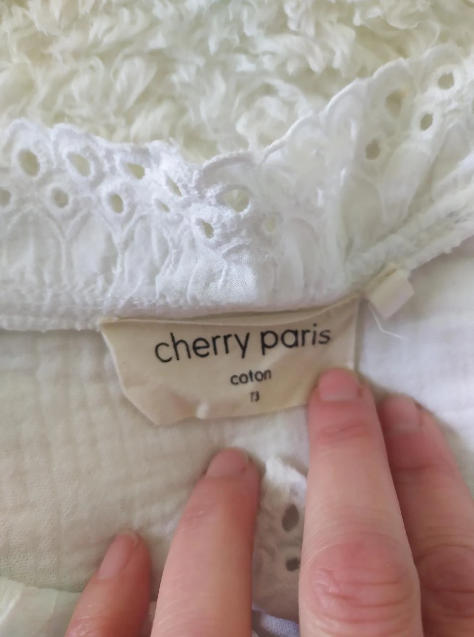 Blusa de Gaze de Crochê de Algodão Boho Cherry Paris Branca G – photo 15